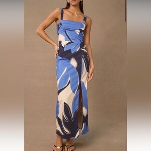 Mon Renn Twilight Palms Maxi Dress NWT